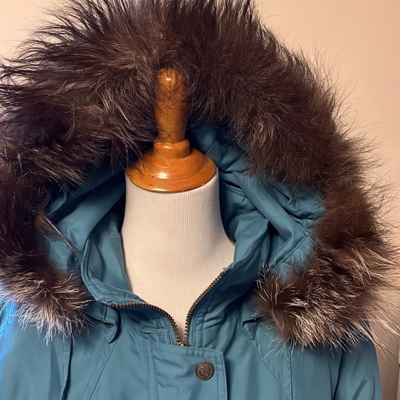 Towne by London Fog teal winter coat with zip out puffer lining, medium - Picture 2 of 15